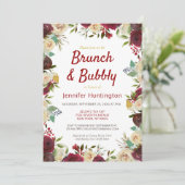 Invitation Elégante Rose d'hiver Brunch & Fête des mariées Bu (Debout devant)