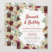 Invitation Elégante Rose d'hiver Brunch & Fête des mariées Bu (Devant / Derrière)