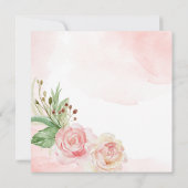 Invitation Elégante rose douce rose pâle rose rose douche nup (Dos)