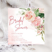 Invitation Elégante rose douce rose pâle rose rose douche nup