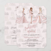 Invitation Elégante Rose Gold Bachelorette Weekend (Devant / Derrière)