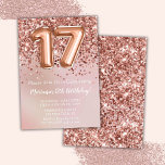 Invitation Élégante Rose Gold Kids Girl 17e fête d'anniversai<br><div class="desc">Elégante invitation de fête rose or 17ème anniversaire pour une fille de 17 ans avec écriture de script élégante et des ballons de papier amusant.</div>