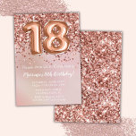 Invitation Élégante Rose Gold Kids Girl 18e fête d'anniversai<br><div class="desc">Elégante invitation de fête rose or 18ème anniversaire pour une fille de 18 ans avec écriture de script élégante et des ballons amusants en feuille de papier.</div>