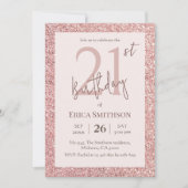 Invitation Elégante Rose Gold Parties scintillant moderne 21e (Devant)