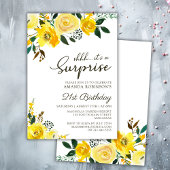 Invitation Élégante Rose jaune Florale Surprise 21e anniversa