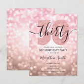 Invitation Elégante Rose moderne Gold 30th Birthday Party (Devant / Derrière)