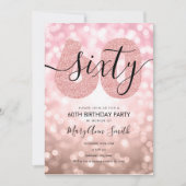 Invitation Elégante Rose moderne Gold 60e fête d'anniversaire (Devant)