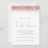 Invitation Elégante Rose Parties scintillant or Fête des mari (Devant)