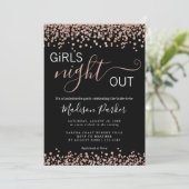 Invitation Elégante Rose Parties scintillant or noir Bachelor (Debout devant)