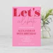 Invitation élégante rose pour 98e anniversaire Pai (Debout devant)
