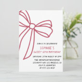 Invitation Élégante Rose pour les 16 Ans (Debout devant)