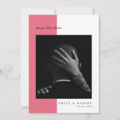 Invitation élégante rose pour sauver la date avec (Devant)