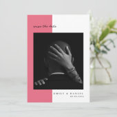 Invitation élégante rose pour sauver la date avec (Debout devant)