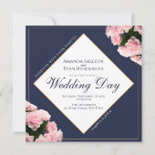 Invitation Élégante Rose Rose Bouquet Fleurs Mariage Floral (Devant)