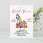 Invitation Elégante Rose rose Fête des mariées de chaussures  (Debout devant)