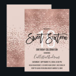 Invitation Élégante Rose Rose Rose Parties scintillant Or Con<br><div class="desc">Ce Sweet 16 Invitation chic et glamour est un design branché et branché qui présente une séquence de parties scintillant dorée rose brillante en faux imprimé, un dégradé abstrait confetti ombre sur un arrière - plan rose vif. C'est parfait pour la fille d'anniversaire moderne et élégant avec son imprimé simple...</div>