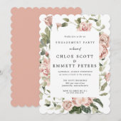 Invitation Élégante Rose rose rose rose rose florale de la fê (Devant / Derrière)