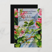 Invitation Elégante rose roses aquarelle florale (Devant / Derrière)