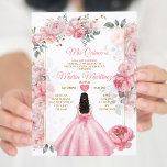 Invitation Élégante rose Roses Floral Princess Quiñceanera<br><div class="desc">Elégante Roses Roses Rose Florale Princesse Quiñceanera Invitation Mis Quince 15 Anos,  16e Anniversaire Papillon.</div>