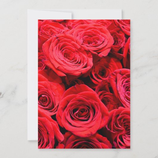 Invitation Élégante rose rouge fleurs rouges rouge floral rou (Dos)