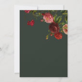 Invitation Élégante rose rouge sur Mariage classique vintage  (Dos)