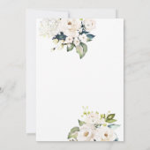 Invitation Elégante Roses Blanches et Hydrangeas Mariage Flor (Dos)