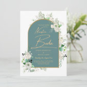 Invitation Elégante Roses Blanches Nuestra Boda Mariage espag (Debout devant)