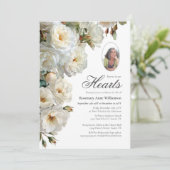 Invitation Élégante Roses Blanches Pour toujours Dans nos Coe (Debout devant)