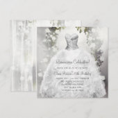 Invitation Elégante Roses Blanches Quinceanera Blanche Invita (Devant / Derrière)