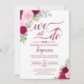 Invitation Elégante Roses Magenta Rose Nous Faisons Encore Vo (Devant)