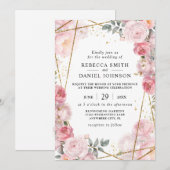 Invitation Elégante Roses Roses Roses Roses Roses et Mariage  (Devant / Derrière)