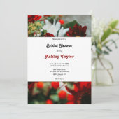 Invitation Elégante roses rouges Fleurs Fête des mariées flor (Debout devant)