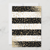 Invitation Elégante Roses Rouges Noir Or Confetti Quinceañera (Dos)