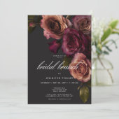 Invitation Elégante rouille Moody & Bourgogne Floral Bridal B (Debout devant)