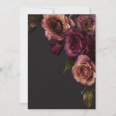 Invitation Elégante rouille Moody & Bourgogne Floral Bridal B (Dos)