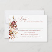 Invitation Elégante rouille Orange Fall Eucalyptus, Repas RSV (Devant)