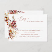 Invitation Elégante rouille Orange Fall Eucalyptus, Repas RSV (Devant / Derrière)