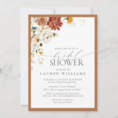 Invitation Elégante rouille orange Fête des mariées d'aquarel (Devant)