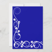 Invitation Elégante Royal Blue et White Swirls (Dos)