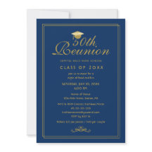Elégante Royal Blue Gold 50e Classe Réunion