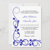 Invitation Élégante Royal Blue Swirls (Devant)