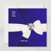 Invitation Elégante Royal Blue Velvet Pearl (Dos)