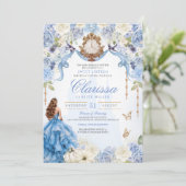 Invitation Élégante Royal Princess Light Blue Sweet 16 (Debout devant)