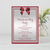 Invitation Elégante Ruby Red & Silver Parties scintillant Sai (Debout devant)