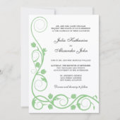 Invitation Elégante Sage Green et White (Devant)