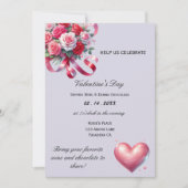 Invitation Élégante Saint-Valentin (Devant)