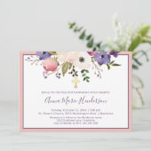 Invitation Élégante Sainte Première Communion Rose et Purple  (Debout devant)