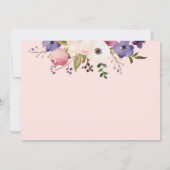 Invitation Élégante Sainte Première Communion Rose Floral Gir (Dos)