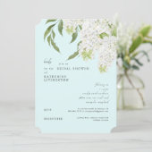 Invitation Élégante Seafoam de Fête de Mariage aux Hydrangeas (Debout devant)