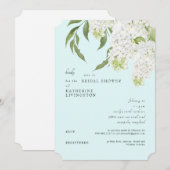 Invitation Élégante Seafoam de Fête de Mariage aux Hydrangeas (Devant / Derrière)